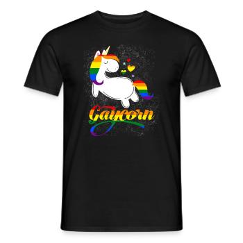 Gaycorn - Gay Unicorn - Männer T-Shirt - Schwarz - Vorne - AI Model Male 178 light (178cm)