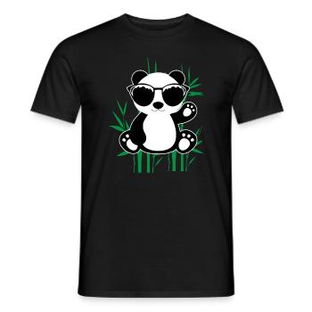 Panda Sunglasses Children Gift - Men's T-Shirt - black - Front - AI Model Male 178 light (178cm)