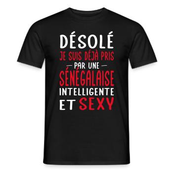 Désolé déjà pris par une Sénégalaise sexy - T-shirt homme - noir - Devant - AI Model Male 178 light (178cm)