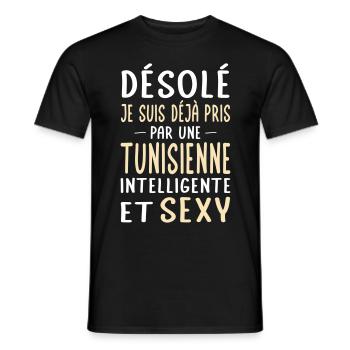 Désolé déjà pris par une Tunisienne sexy - T-shirt homme - noir - Devant - AI Model Male 178 light (178cm)