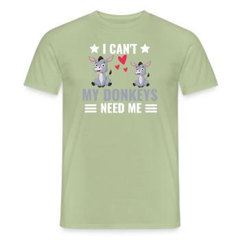 Je ne peux pas offrir un animal cadeau à un âne - T-shirt homme - vert sauge - Devant - AI Model Male 178 light (178cm)