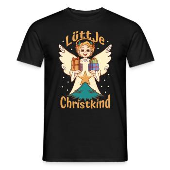 Lüttje Christkind kleines Christkind - Männer T-Shirt - Schwarz - Vorne - AI Model Male 178 light (178cm)