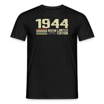 Jahrgang 1944 - Jahrgang 1944 - 80-jähriges Jubiläum Retro - Männer T-Shirt - Schwarz - Vorne - AI Model Male 178 light (178cm)
