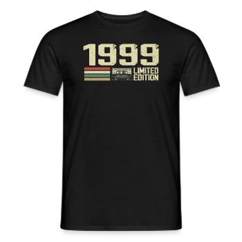 Né en 1999 - Vintage 1999 - 25e Anniversaire Rétro - T-shirt homme - noir - Devant - AI Model Male 178 light (178cm)