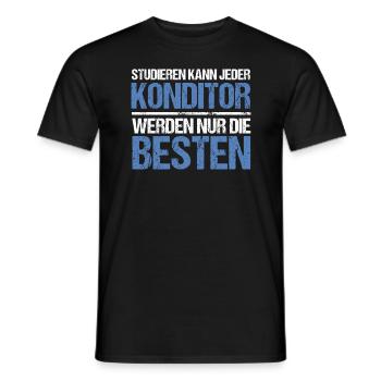 Anyone can study - confectioner's edition - Men's T-Shirt - black - Front - AI Model Male 178 light (178cm)