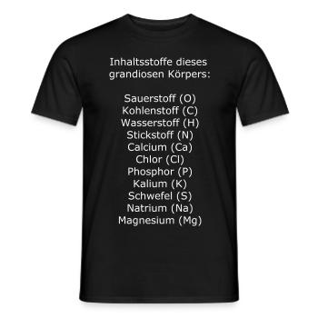 Chemical composition human saying - Men's T-Shirt - black - Front - AI Model Male 178 light (178cm)