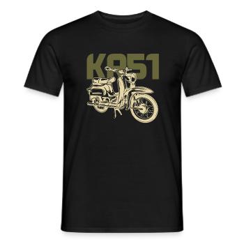 KR51 Schwalbe Vintage Retro Moped - Männer T-Shirt - Schwarz - Vorne - AI Model Male 178 light (178cm)