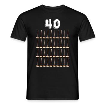 40 Balais Cadeau D'Anniversaire Humour - T-shirt homme - noir - Devant - AI Model Male 178 light (178cm)