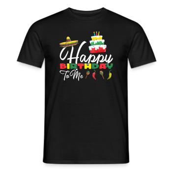Mexicain Sombrero Joyeux anniversaire à moi - T-shirt homme - noir - Devant - AI Model Male 178 light (178cm)