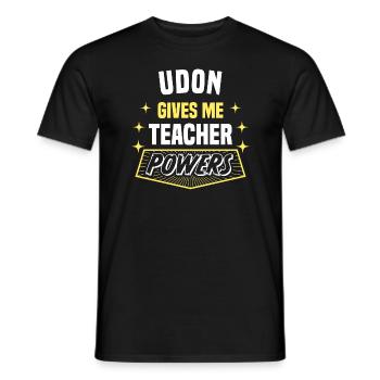 Udon Gives Me Teacher Powers Funny Professor - Men's T-Shirt - black - Front - AI Model Male 178 light (178cm)