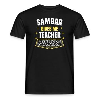 Sambar me donne des pouvoirs de professeur drôle - T-shirt homme - noir - Devant - AI Model Male 178 light (178cm)
