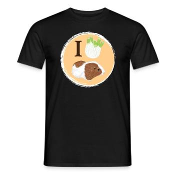 Design mit einem Glatthaar-Meerschweinchen 4 - Männer T-Shirt - Schwarz - Vorne - AI Model Male 178 light (178cm)