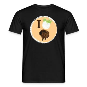 Design mit einem Rosetten-Meerschweinchen 5 - Männer T-Shirt - Schwarz - Vorne - AI Model Male 178 light (178cm)