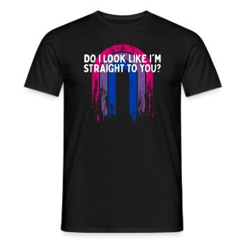 Do I Look Straight To You Bisexual LGBTQ Bi Pride - Männer T-Shirt - Schwarz - Vorne - AI Model Male 178 light (178cm)