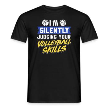 Blocker Spiker I'm Silently Judging Your Volleybal - Männer T-Shirt - Schwarz - Vorne - AI Model Male 178 light (178cm)