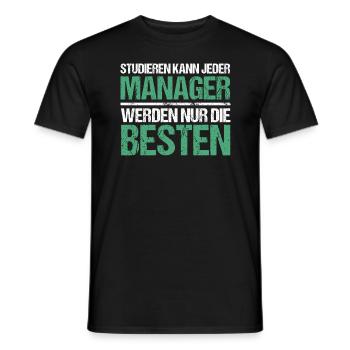 Studieren kann jeder - Manager Edition - Männer T-Shirt - Schwarz - Vorne - AI Model Male 178 light (178cm)