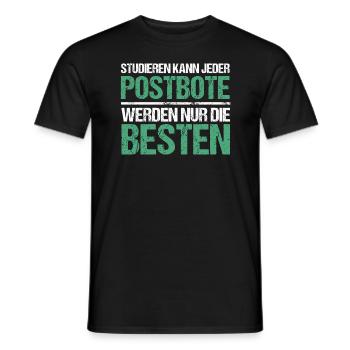 Studieren kann jeder - Postbote Edition - Männer T-Shirt - Schwarz - Vorne - AI Model Male 178 light (178cm)