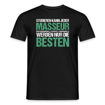 Anyone can study - Masseur Edition - Men's T-Shirt - black - Front - AI Model Male 178 light (178cm)