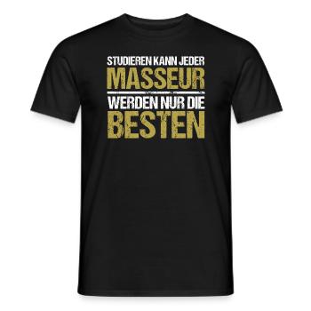 Anyone can study - Masseur Edition - Men's T-Shirt - black - Front - AI Model Male 178 light (178cm)