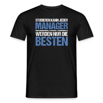 Studieren kann jeder - Manager Edition - Männer T-Shirt - Schwarz - Vorne - AI Model Male 178 light (178cm)
