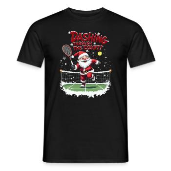Tennis Noël Court de tennis Se précipiter à travers - T-shirt homme - noir - Devant - AI Model Male 178 light (178cm)