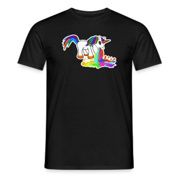 Süß Kotzendes Einhorn Geburtstag Pferd Geschenk - Männer T-Shirt - Schwarz - Vorne - AI Model Male 178 light (178cm)