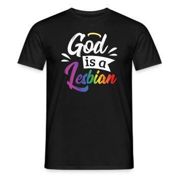 LGBT Gay Pride Lesbian God est une lesbienne - T-shirt homme - noir - Devant - AI Model Male 178 light (178cm)