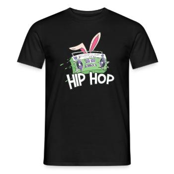Retro Hiphop Radio Drôle Jour de Pâques - T-shirt homme - noir - Devant - AI Model Male 178 light (178cm)