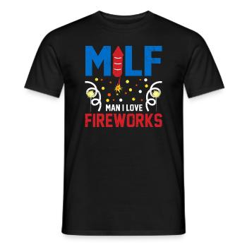 Man I Love Fireworks USA Drapeau 4 juillet - T-shirt homme - noir - Devant - AI Model Male 178 light (178cm)