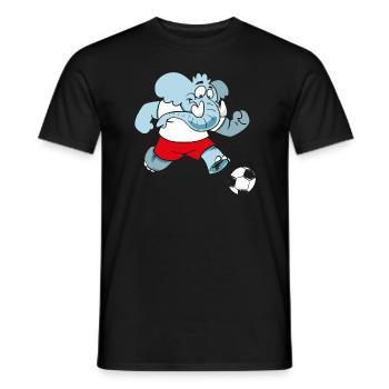 Elephant Footballer - Men's T-Shirt - black - Front - AI Model Male 178 light (178cm)
