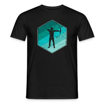 Tir à l’arc Flèche Vintage Archer - T-shirt homme - noir - Devant - AI Model Male 178 light (178cm)
