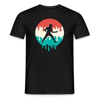 Fechten triefend Fecht Sport Degen Fechter - Männer T-Shirt - Schwarz - Vorne - AI Model Male 178 light (178cm)