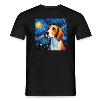 Beagle Nuit étoilée - T-shirt homme - noir - Devant - AI Model Male 178 light (178cm)