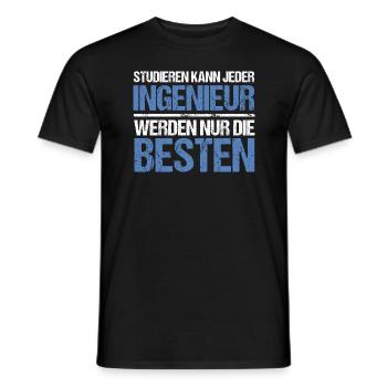 Anyone can study - Engineer Edition - Men's T-Shirt - black - Front - AI Model Male 178 light (178cm)