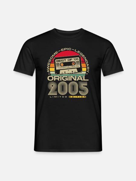 Original 2005 Jahrgang Vintage Retro Geburtstag - Männer T-Shirt - Schwarz
