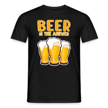Bier - Heren T-shirt - zwart - Voor - AI Model Male 178 light (178cm)