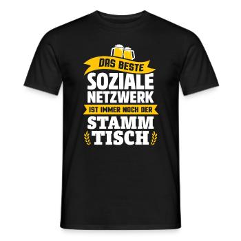 Bestes soziales Netzwerk: STAMMTISCH - Männer T-Shirt - Schwarz - Vorne - AI Model Male 178 light (178cm)