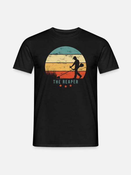 THE REAPER grunge Der Sensenmann Spruch Motorsense - Männer T-Shirt - Schwarz