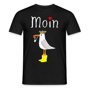 Seemann Moin Anker Geschenk Hafen Küste Meer Platt - Männer T-Shirt - Schwarz - Vorne - AI Model Male 178 light (178cm)