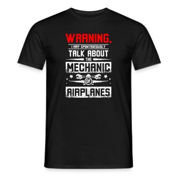 Parlez du mécanicien d’avions - T-shirt homme - noir - Devant - AI Model Male 178 light (178cm)
