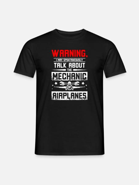 Parlez du mécanicien d’avions - T-shirt homme - noir