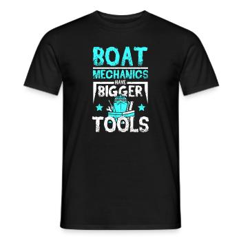 Boat mechanics have bigger tools - Men's T-Shirt - black - Front - AI Model Male 178 light (178cm)