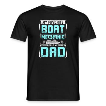 Mon mécanicien de bateau préféré m’appelle papa - T-shirt homme - noir - Devant - AI Model Male 178 light (178cm)