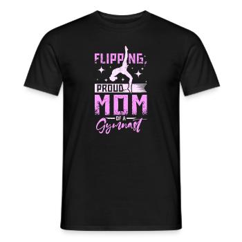 Retourner fière maman d’une gymnaste - T-shirt homme - noir - Devant - AI Model Male 178 light (178cm)