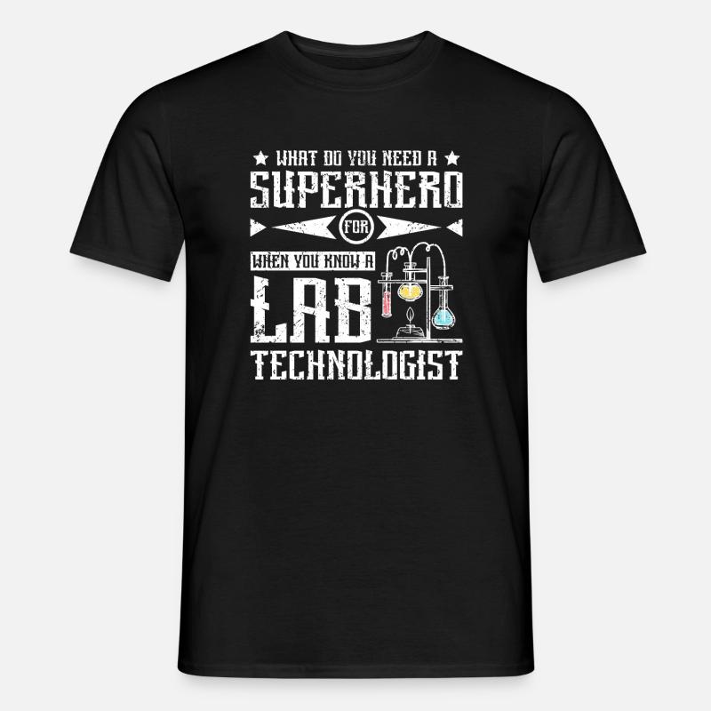 Superhero lab technologist - Männer T-Shirt - Schwarz
