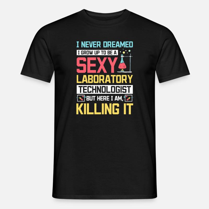 Sexy laboratory technologist - Männer T-Shirt - Schwarz