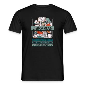 Librarian man myth legend - Männer T-Shirt - Schwarz - Vorne - AI Model Male 178 light (178cm)
