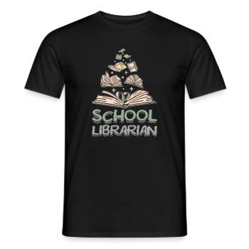 School librarian - Men's T-Shirt - black - Front - AI Model Male 178 light (178cm)