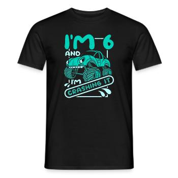 J’ai 6 ans et je l’écrase Monster truck - T-shirt homme - noir - Devant - AI Model Male 178 light (178cm)