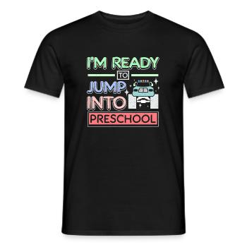 Je suis prêt à sauter dans le monster truck préscolaire - T-shirt homme - noir - Devant - AI Model Male 178 light (178cm)